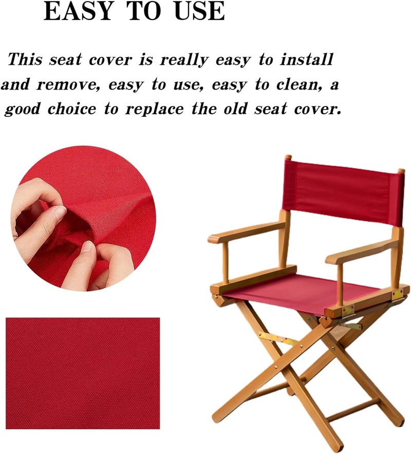 wonofa 1 Set Director Chair Canvas Replacement with Wood Stick,18.9''L X 15''W Portable Replacement Cover Canvas for Directors Chair (Green) - Image 4
